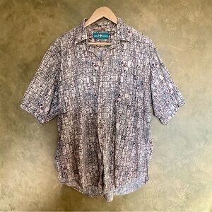 Vintage 90s Big Dogs Graphic Short Sleeve Button Down Shirt
